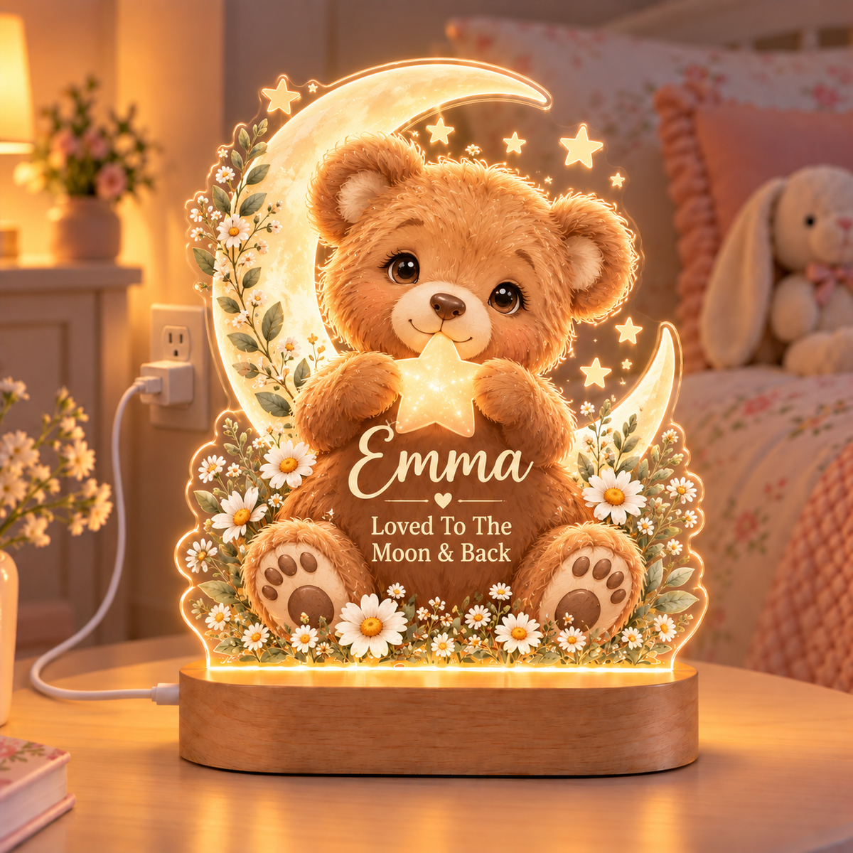 ✨ Personalized Animal Night Light with Name – A Little Glow, A Lot of Love