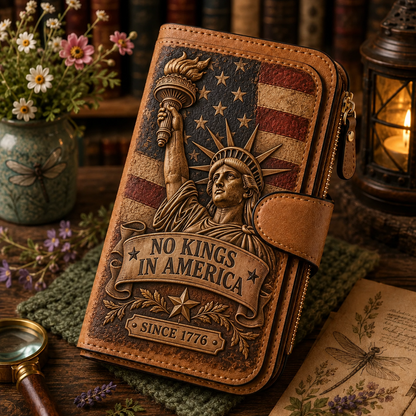🦅 NO KINGS IN AMERICA Vintage Americana Wallet