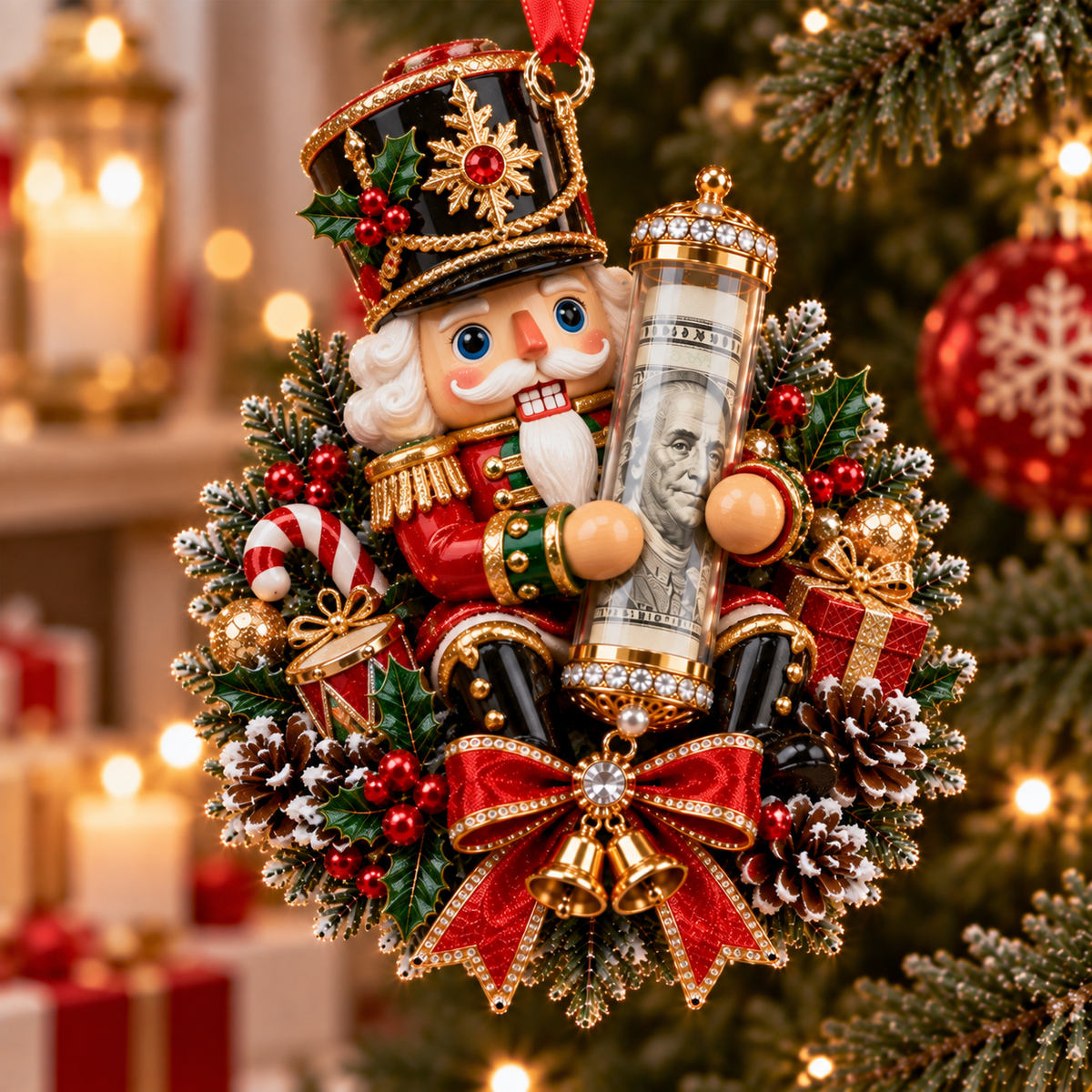 Christmas Money Surprise Ornament, Fun Christmas Tree Gift for Kids & Family