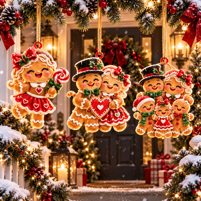 6-Piece Gingerbread Christmas Ornament Collection – Adorable  Gingerbread Family, Couple & Holiday Characters | Festive Christmas Tree Hanging Decorations, Sweet Family Keepsake Gifts