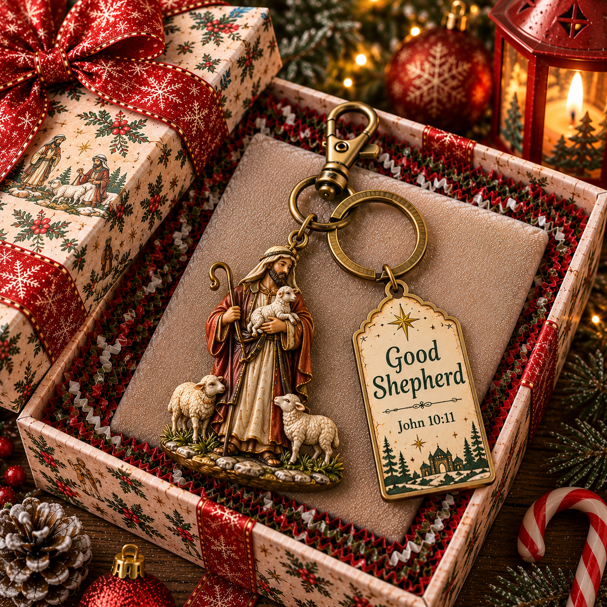 Christian Christmas Keychain Gift – Inspirational Bible Verse Keepsake for Believers