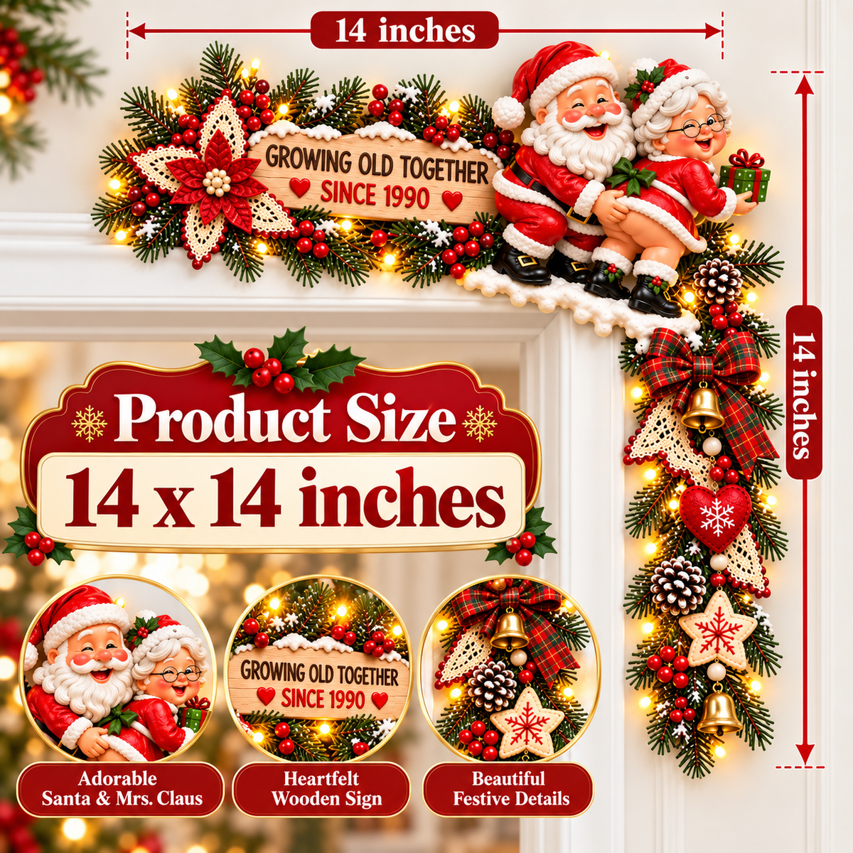 🎅Christmas Growing Old Together Door Corner Decoration