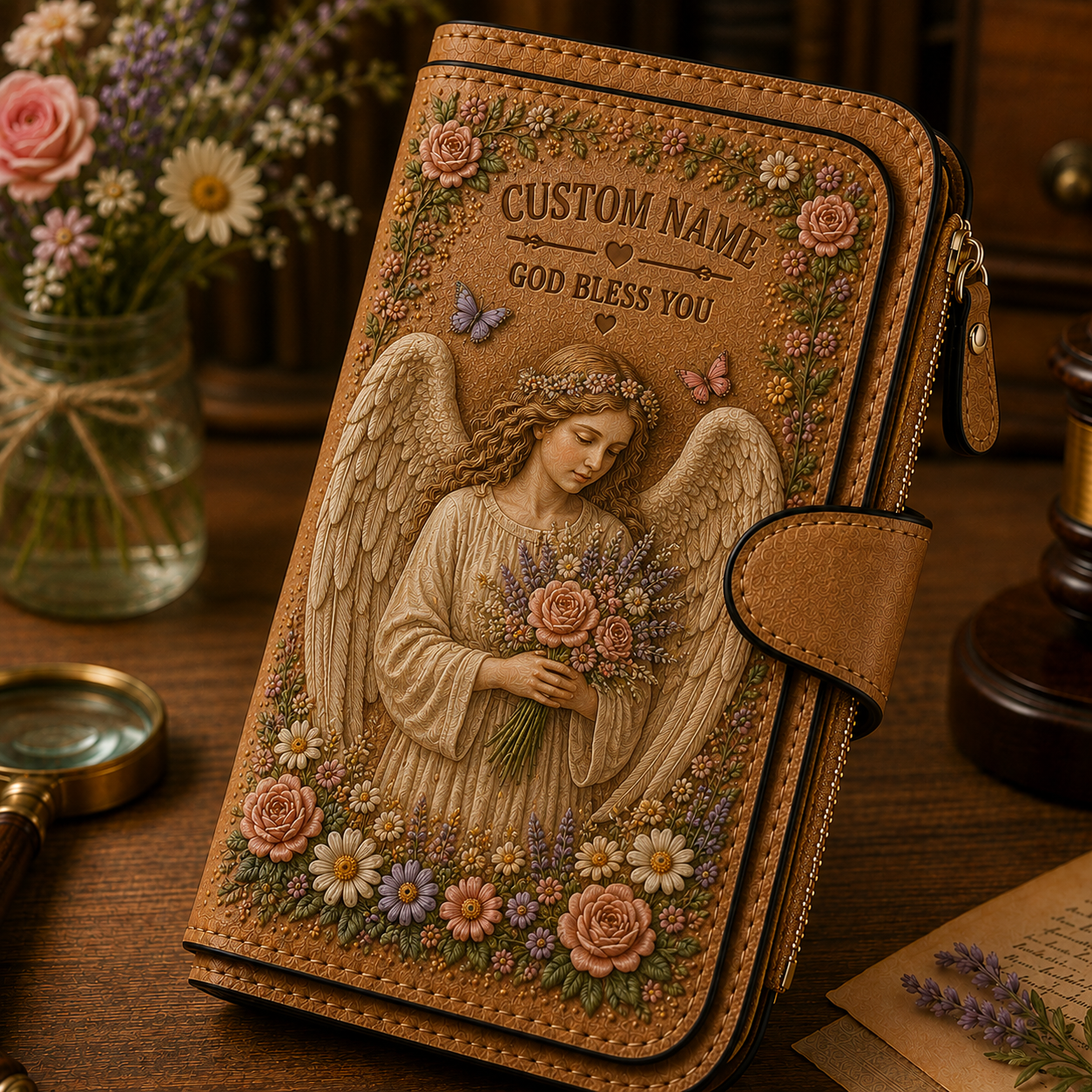 🙏 Personalized Faith Wallet – Custom Name Christian Scripture Wallet