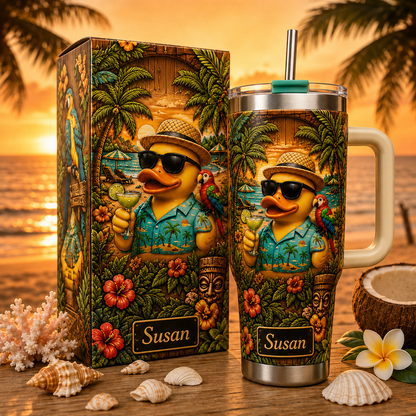 🏖️ Personalized Summer Life Duck Tumbler🌴🌊