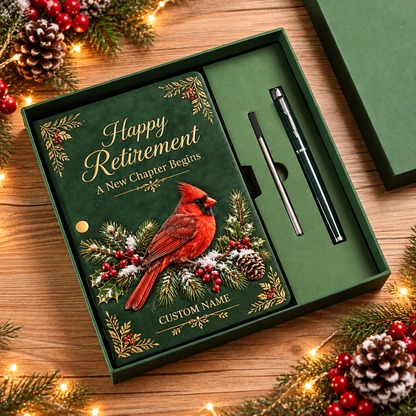 Personalized Happy Retirement Notebook Gift Set With Pens & Greeting Card 🎁