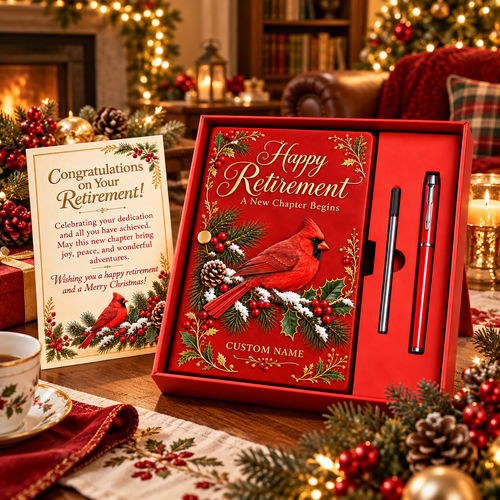 Personalized Happy Retirement Notebook Gift Set With Pens & Greeting Card 🎁