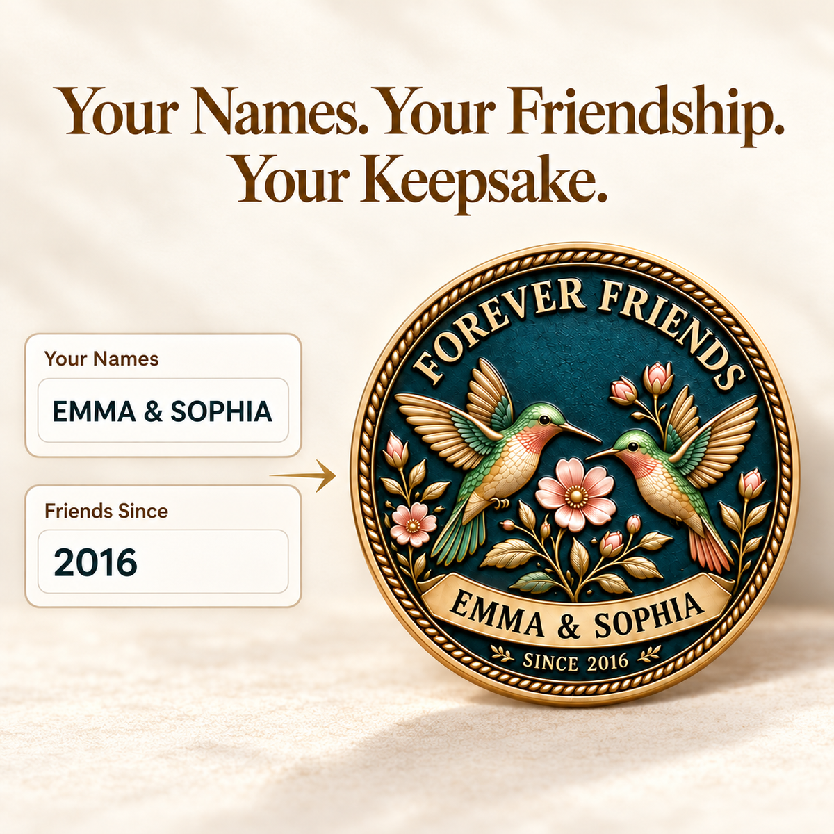 Personalized Forever Friends Coin – Best Friend Keepsake Gift