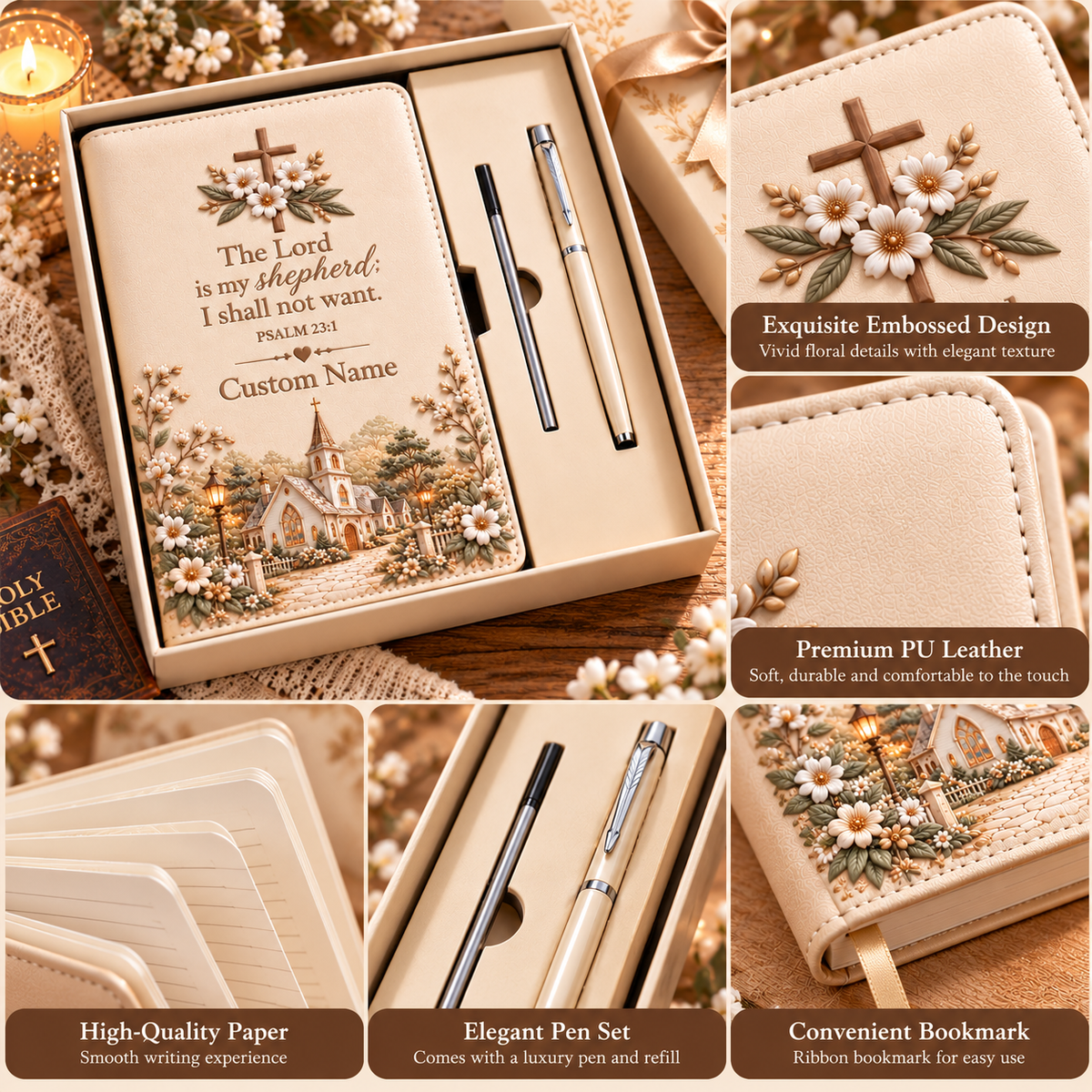 ✝️Carry Your Faith Journal Gift - Custom Name Faith Notebook With Pen & Gift Box🌿
