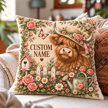 🌸 Personalized Garden Animal Pillow Cover