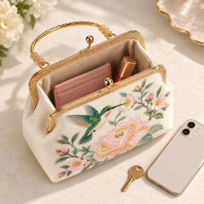 🌸 Carry a Little Garden — Vintage Floral Embroidered Handbag
