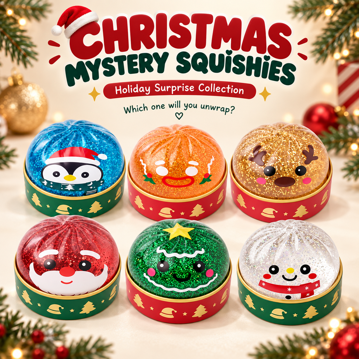 Christmas Mystery Squishies 🎁 6 Mystery Squishies Per Set