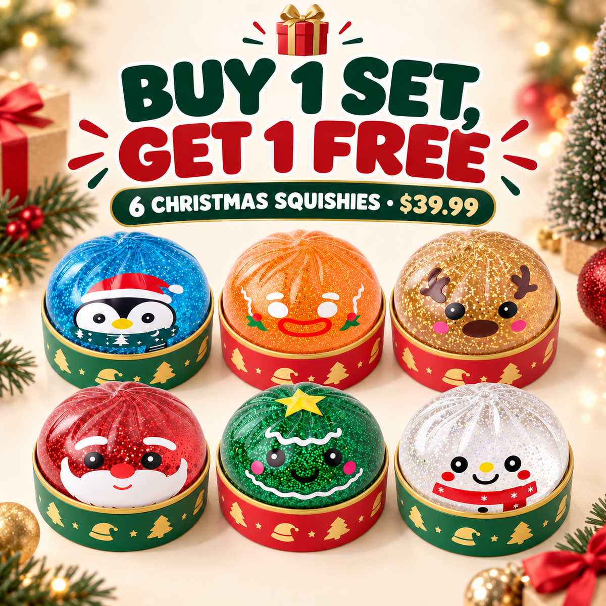 Christmas Mystery Squishies 🎁 6 Mystery Squishies Per Set