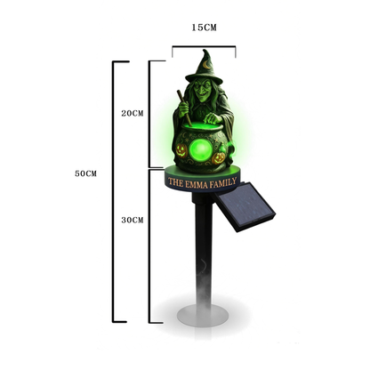 🧙Personalized Halloween Witch Garden Solar Liaht