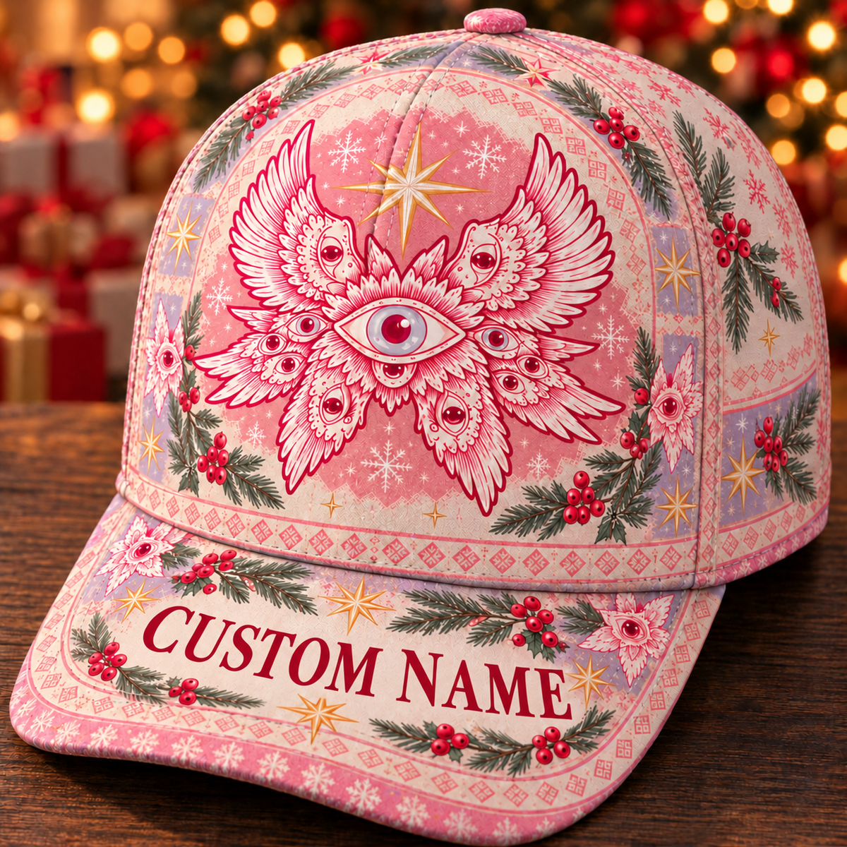 👁️✨Personalized Angel Eye Baseball Cap – Vintage Art, Your Name