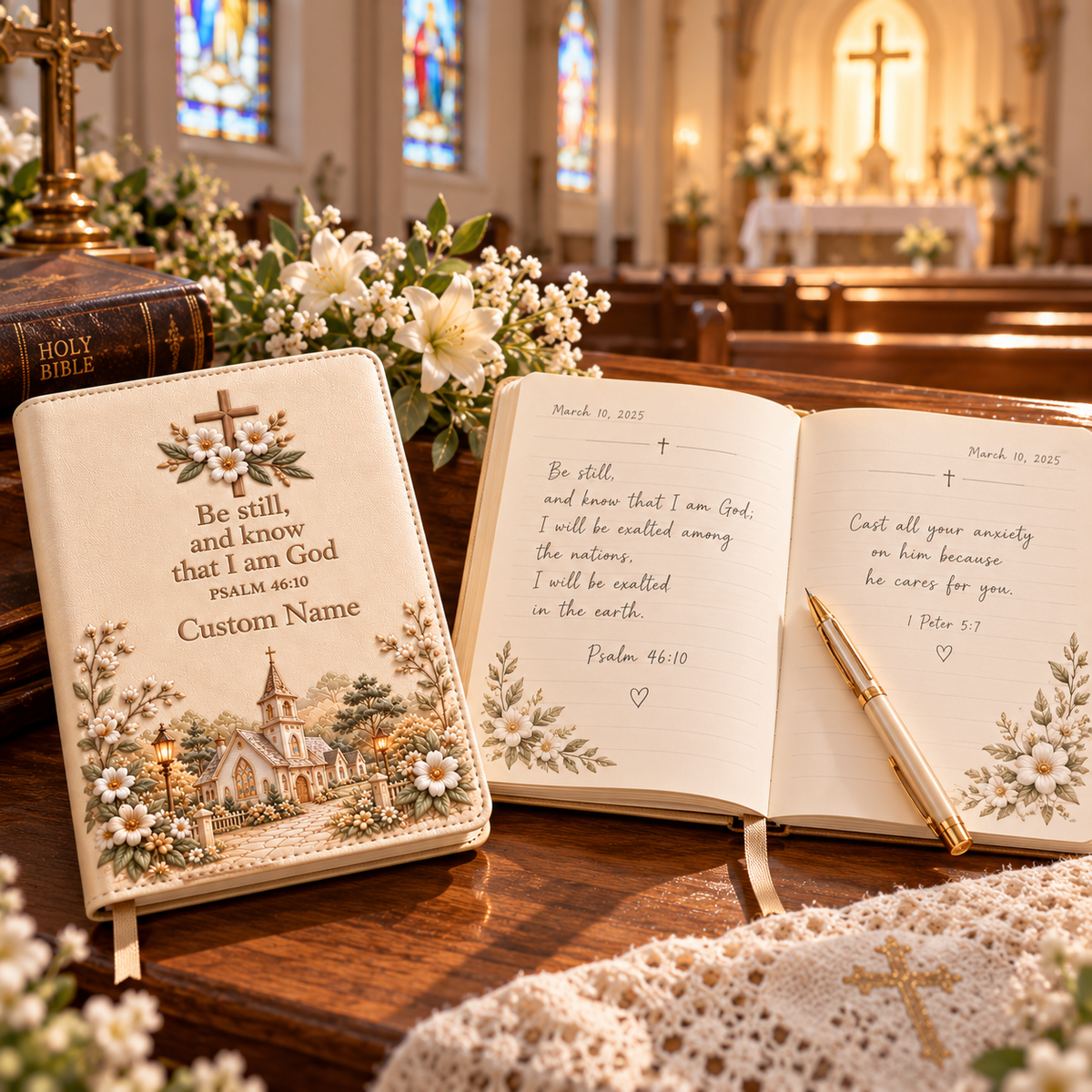 ✝️Carry Your Faith Journal Gift - Custom Name Faith Notebook With Pen & Gift Box🌿