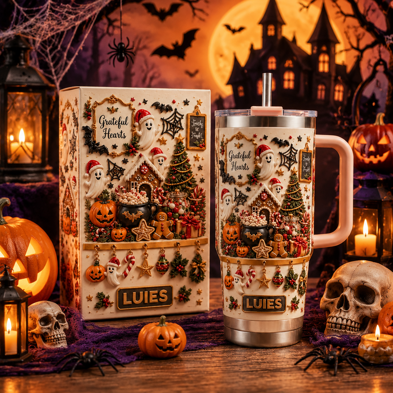 👻 Personalized Spooky Christmas Tumbler