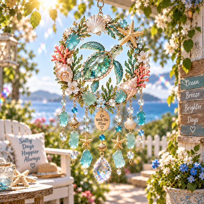 🌸 Garden Sea Glass Crystal Suncatcher