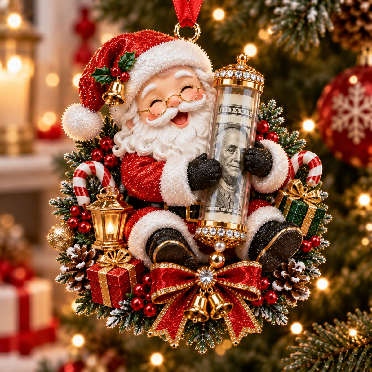 Christmas Money Surprise Ornament, Fun Christmas Tree Gift for Kids & Family