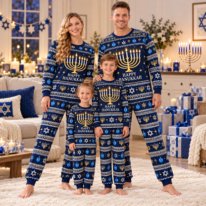 Matching Family Hanukkah Pajamas – Mommy, Daddy & Me 🕎