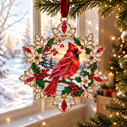 Stained Glass Style Sea Glass Christmas Ornament – Holiday Animal Hanging Decoration 🦩🦋🐮