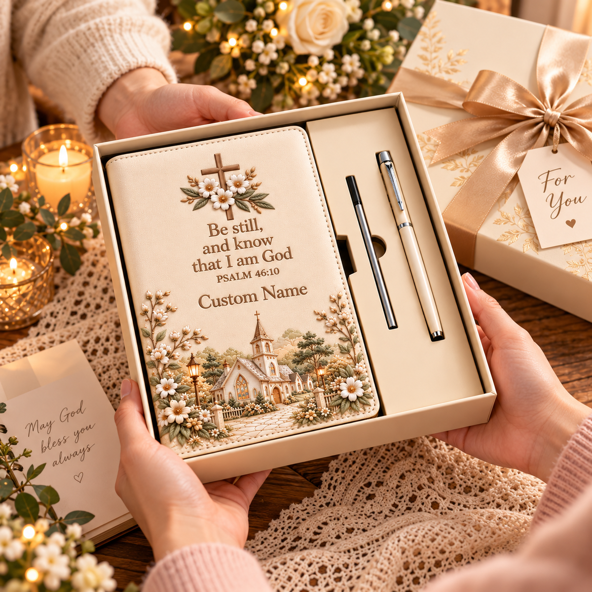 ✝️Carry Your Faith Journal Gift - Custom Name Faith Notebook With Pen & Gift Box🌿
