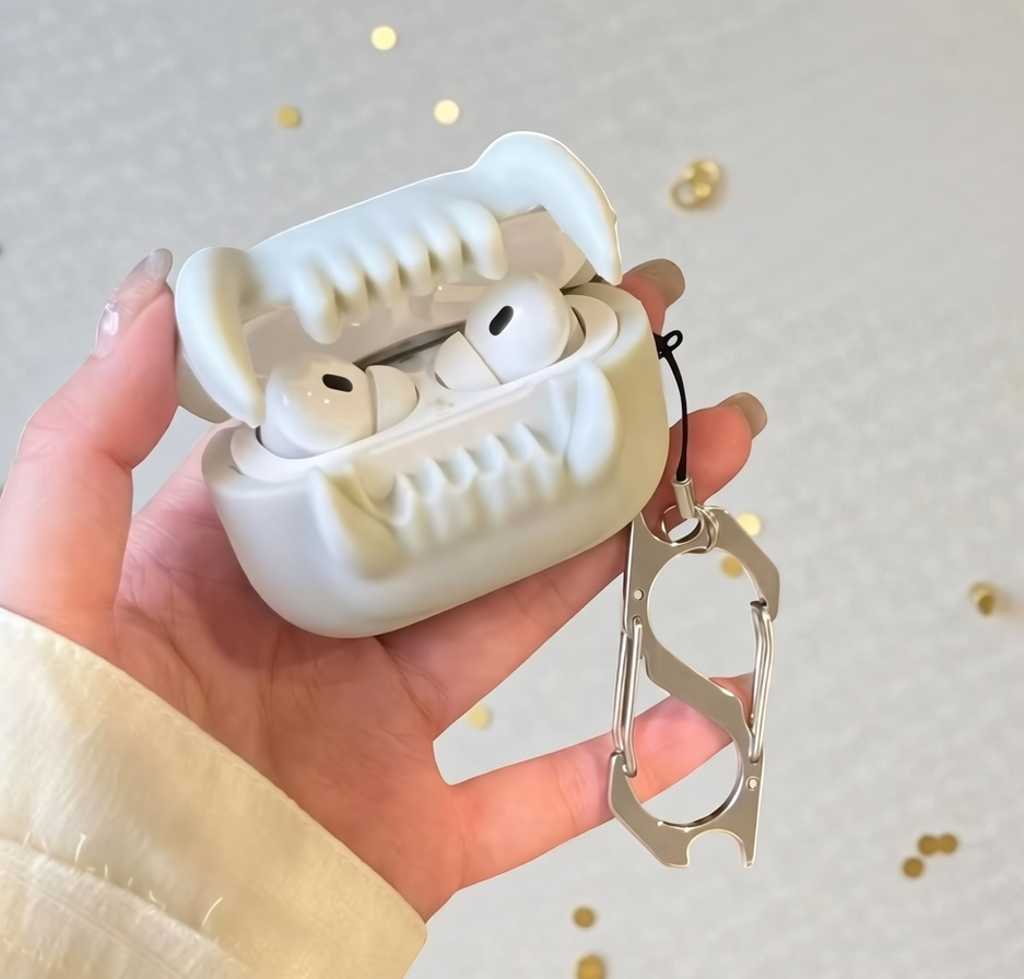 🦷 Custom Name Saber Tooth Silicone AirPods Case – Bold Style Meets Ultimate Protection