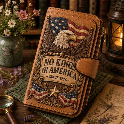 🦅 NO KINGS IN AMERICA Vintage Americana Wallet