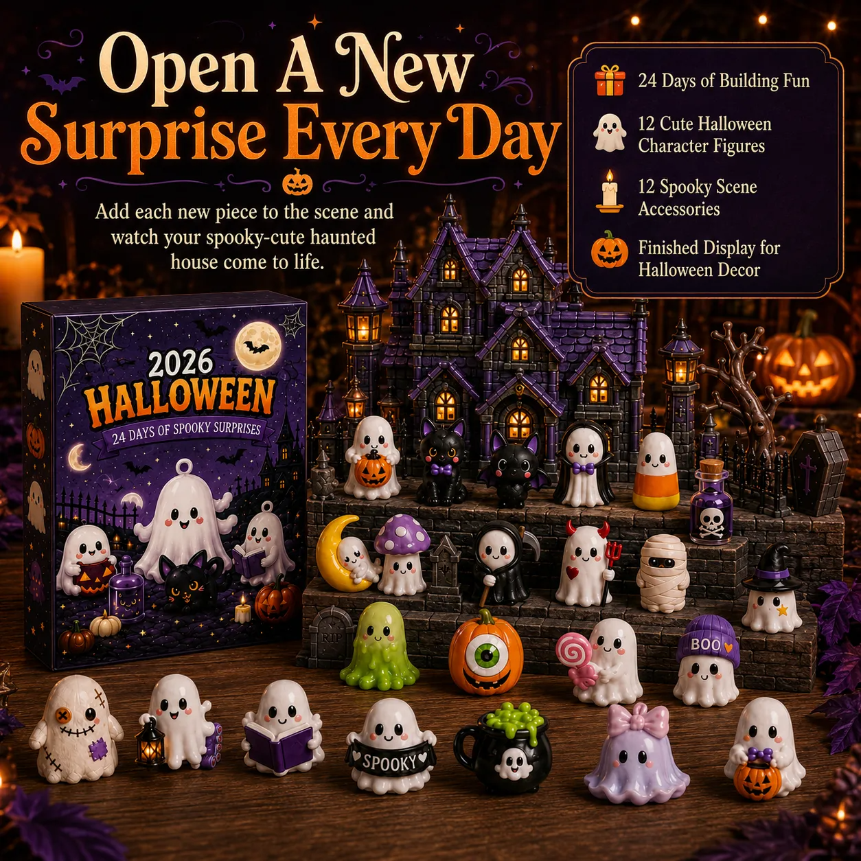 Unbox 24 Days of Halloween Magic 🎃 | Haunted House Surprise Blind Box Set