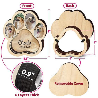 Personalized Pet Memorial Paw Frame with Photo & Fur Keepsake