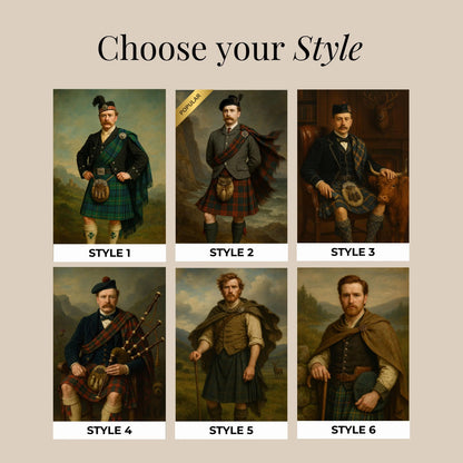 Custom Portrait for Him in Kilt