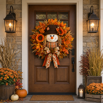 🔥🍁 Fall Favorite – Scarecrow Fall Wreath 🎃