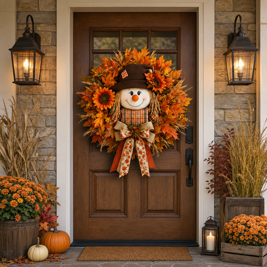 🔥🍁 Fall Favorite – Scarecrow Fall Wreath 🎃