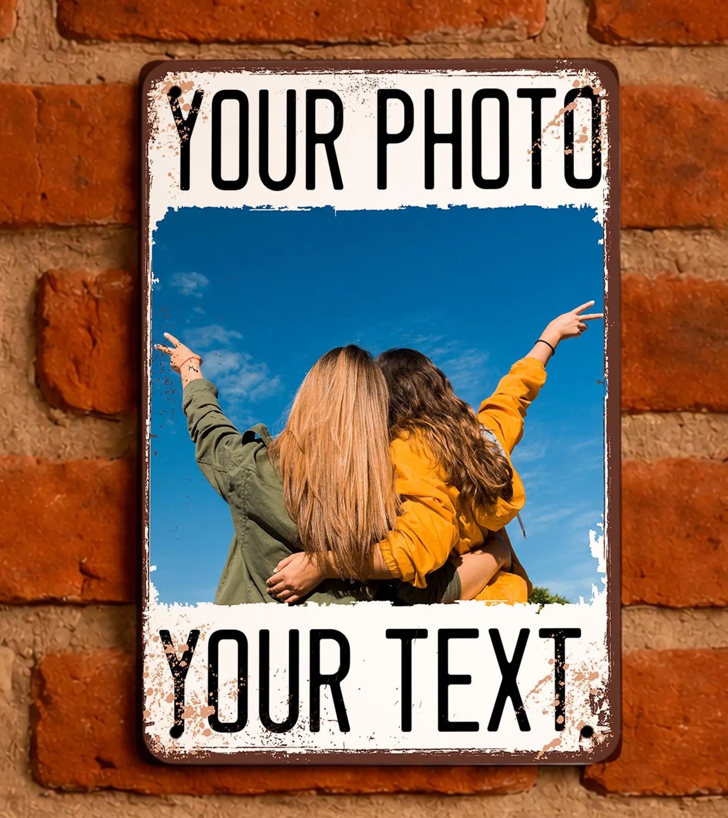 Custom photo metal plaques—add your own photos and text