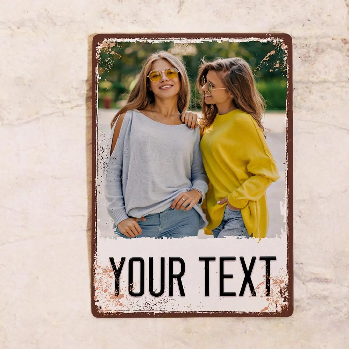 Custom photo metal plaques—add your own photos and text