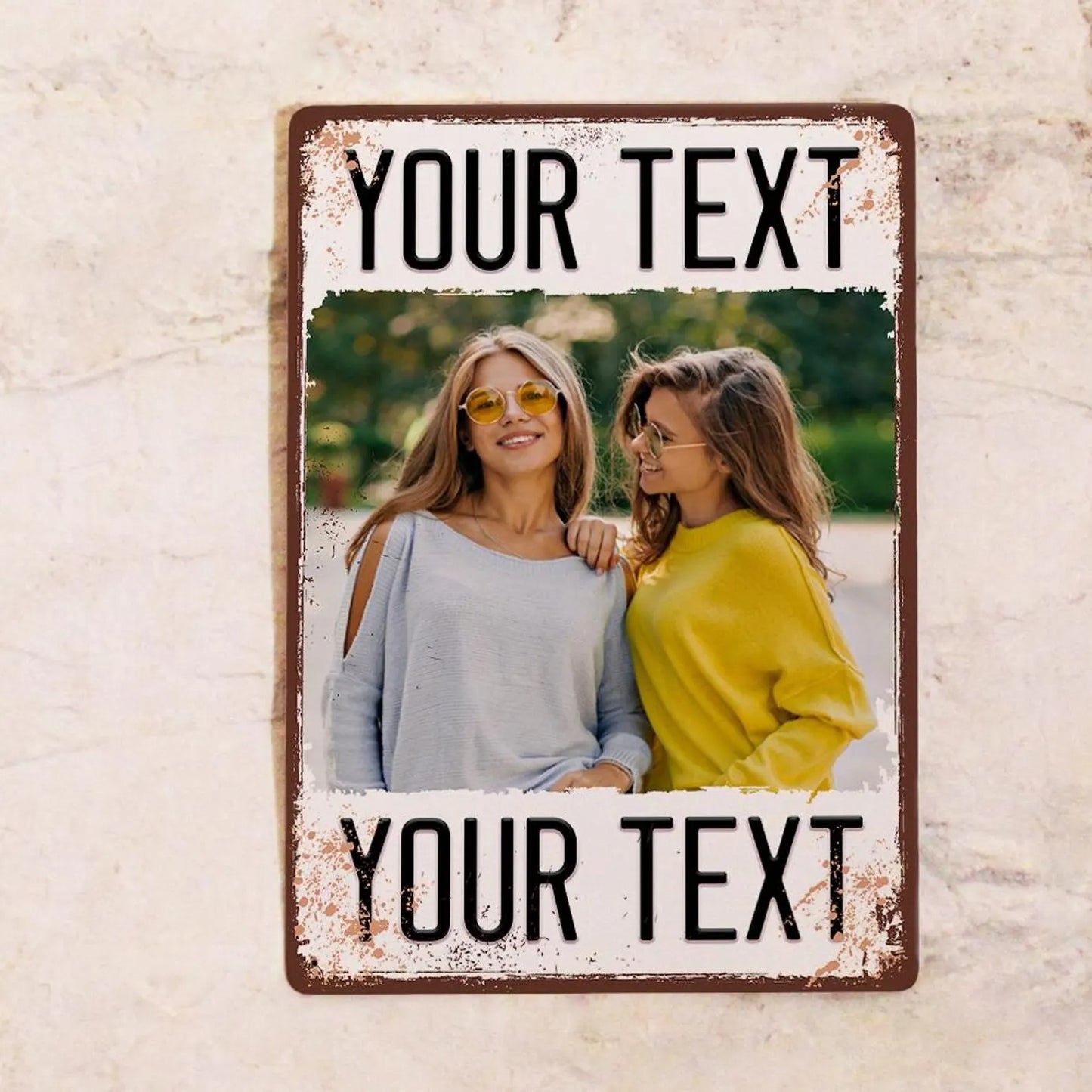 Custom photo metal plaques—add your own photos and text