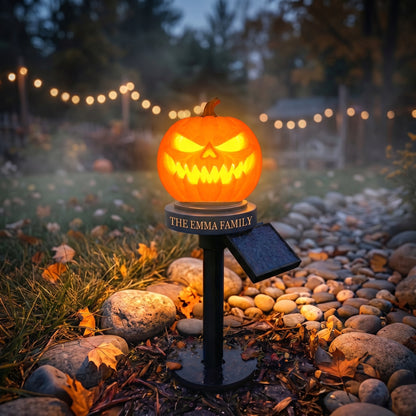 🎃 Personalized Solar Pumpkin Garden Stake Light