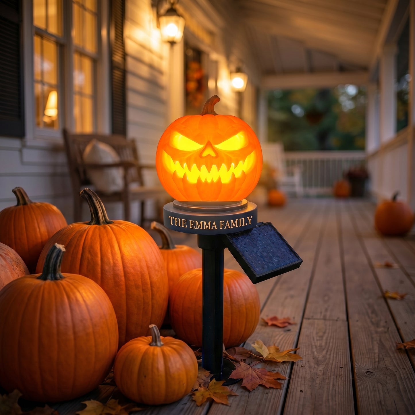 🎃 Personalized Solar Pumpkin Garden Stake Light