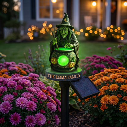 🧙Personalized Halloween Witch Garden Solar Liaht
