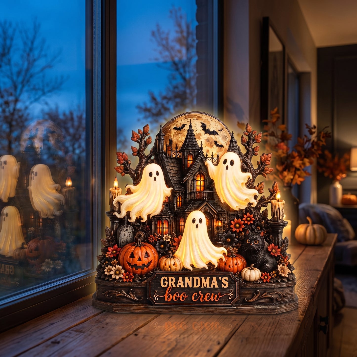 Custom Spooky Ghost Light Box - Halloween The Family - Gift for Grandma, Family