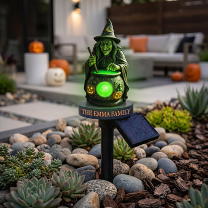 🧙Personalized Halloween Witch Garden Solar Liaht