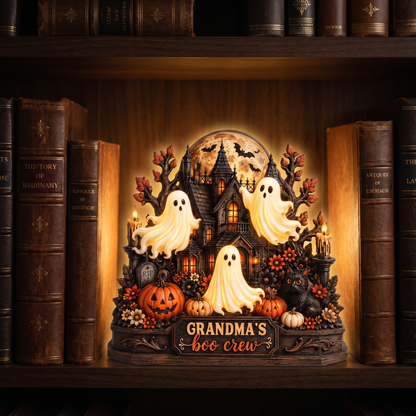Custom Spooky Ghost Light Box - Halloween The Family - Gift for Grandma, Family