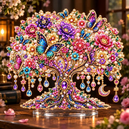 Sparkling Pearl & Jewel Painting Acrylic Display Ornament Gift 🌸✨