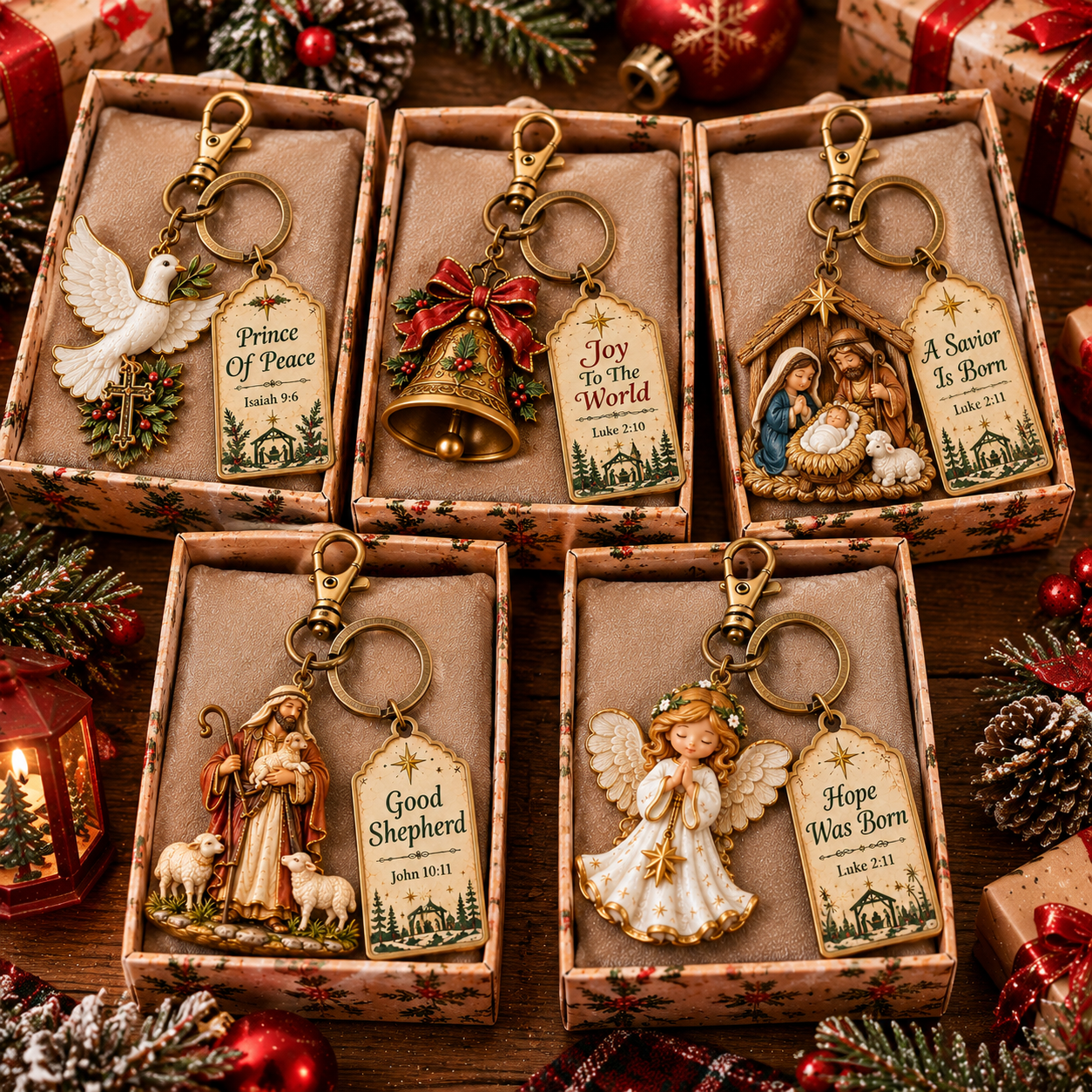 Christian Christmas Keychain Gift – Inspirational Bible Verse Keepsake for Believers