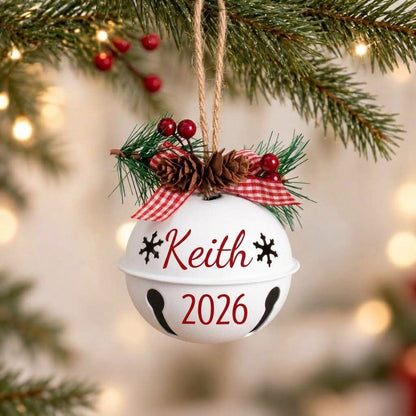 ✨ 💖 Personalized Jingle Bell Ornament – Gift For Family 🎄