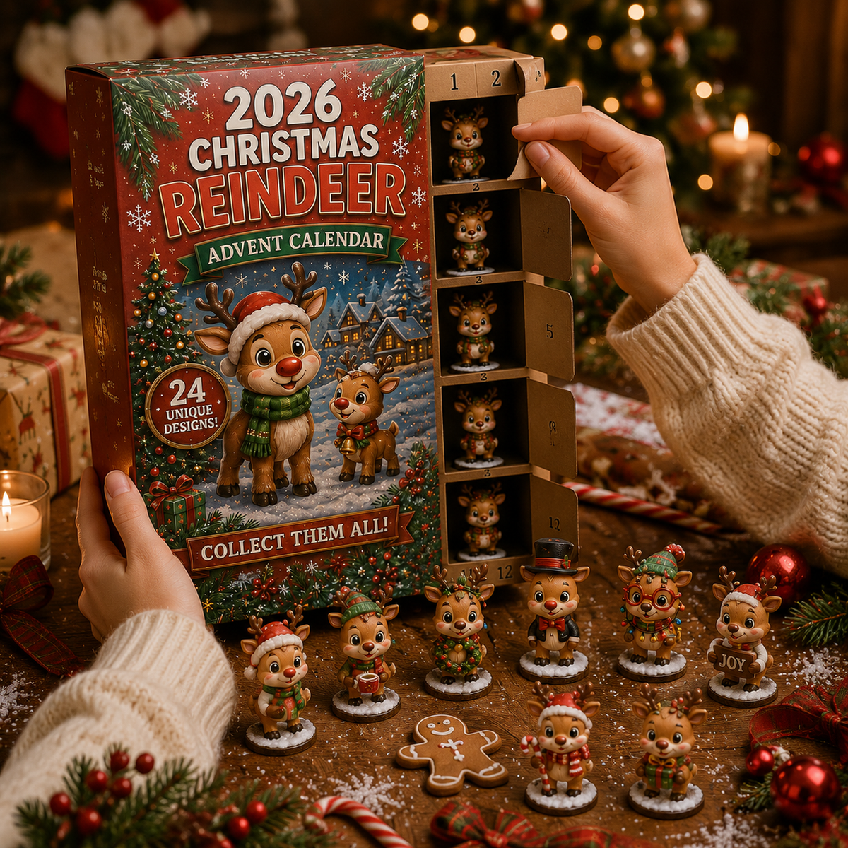🦌 2026 Christmas Reindeer Advent Calendar — A Collectible Holiday Display Set
