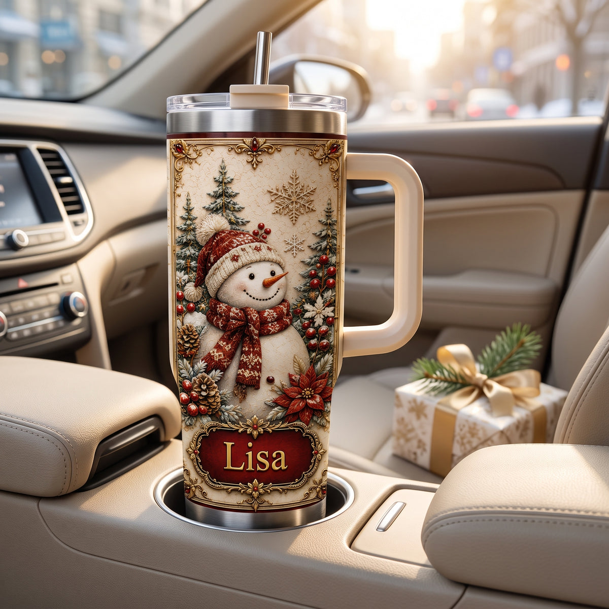 Personalized Snowman Christmas Tumbler