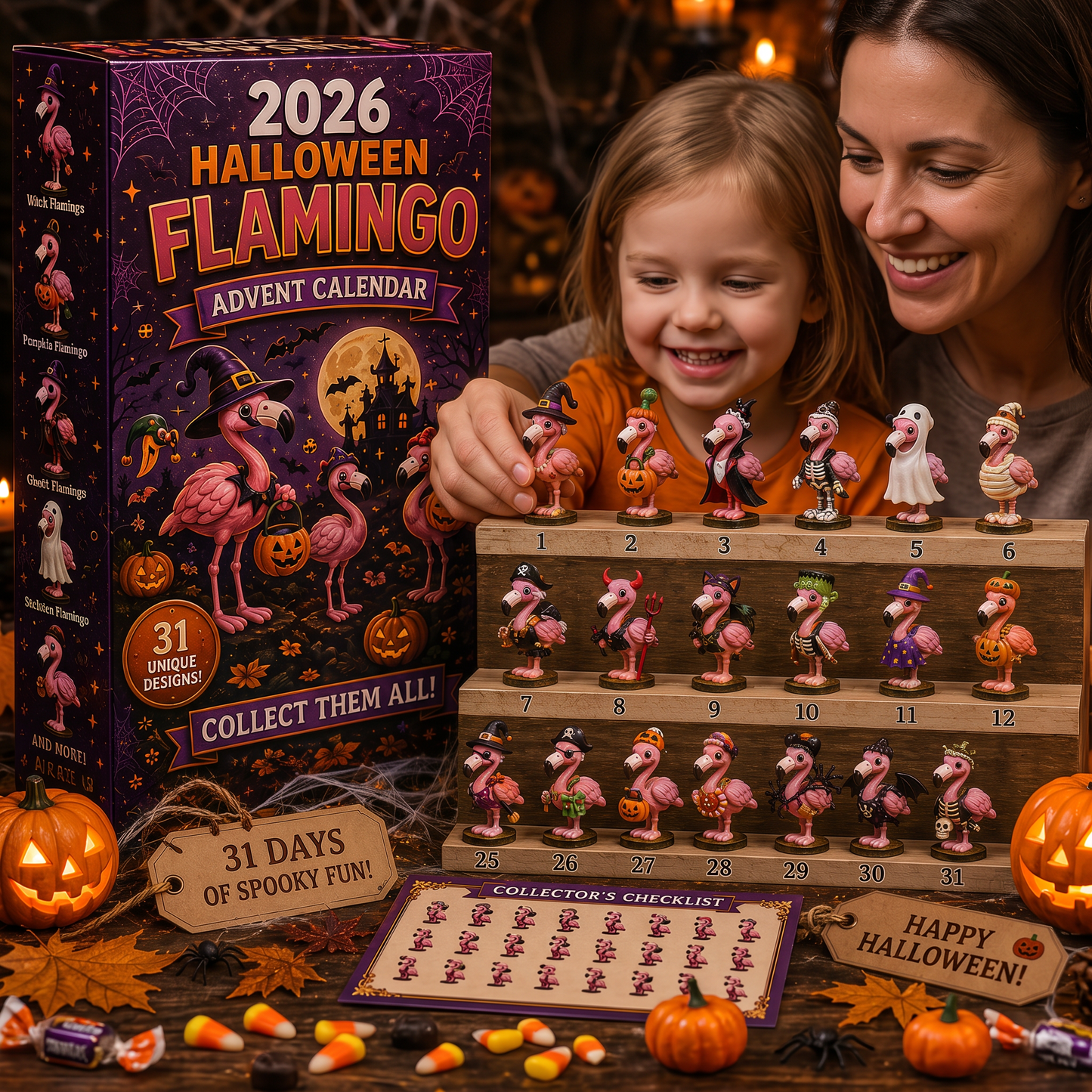 🦩 2026 Halloween Flamingo Advent Calendar – Every Day Brings New Surprises 🎃