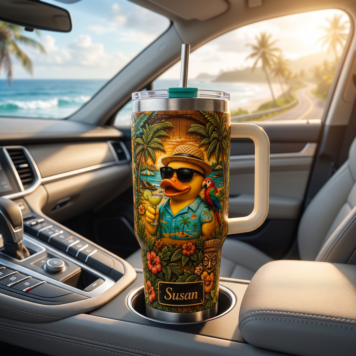 🏖️ Personalized Summer Life Duck Tumbler🌴🌊