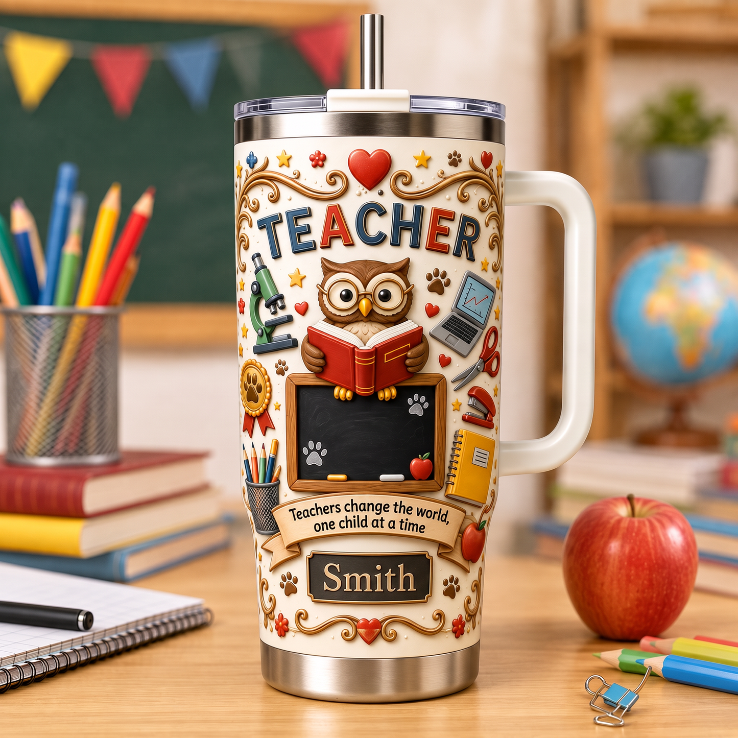 Personalized Teacher Gift Tumbler For Back To School