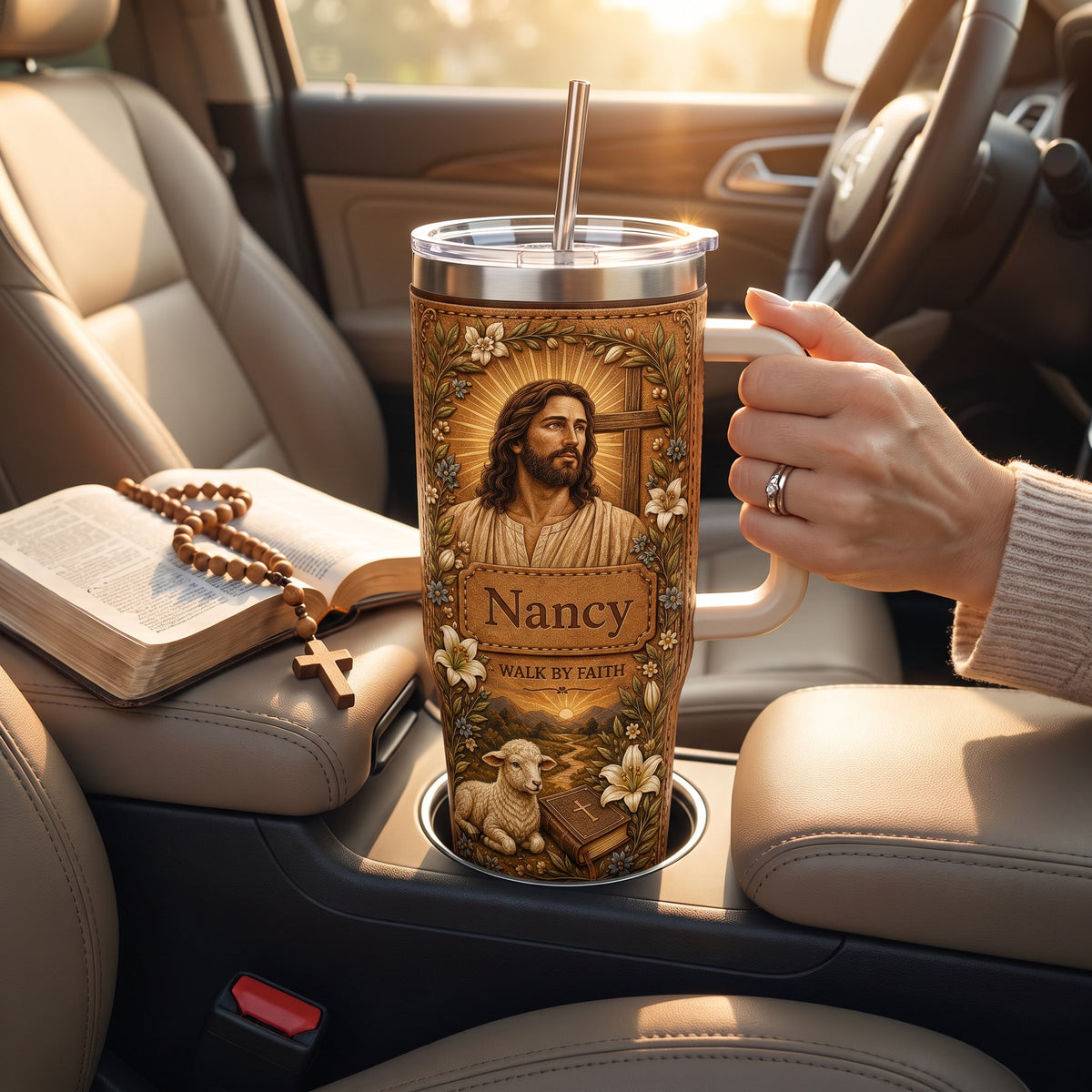 Personalized Walk By Faith Christian Tumbler
